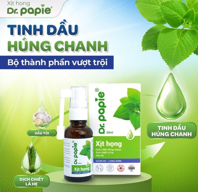 Xịt họng dịch chiết húng chanh Dr.Papie