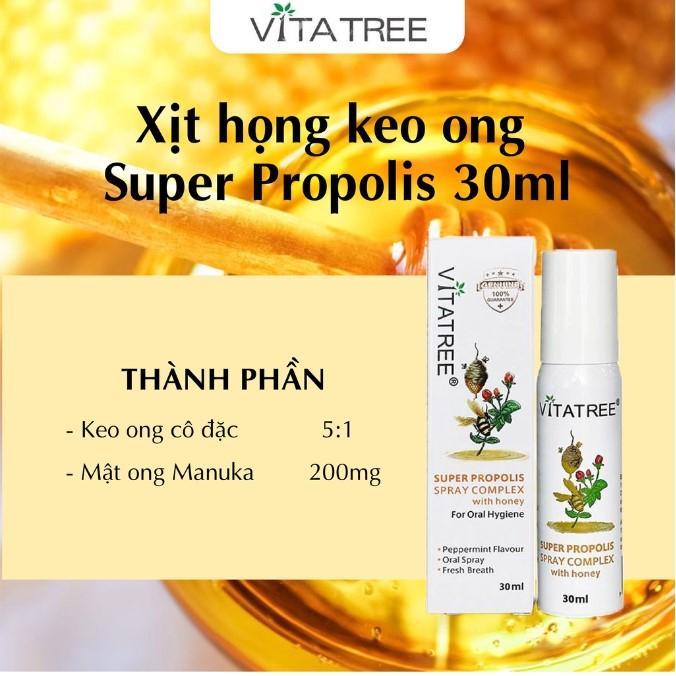 Xịt keo ong Vitatree Super Propolis Spray Complex With Honey