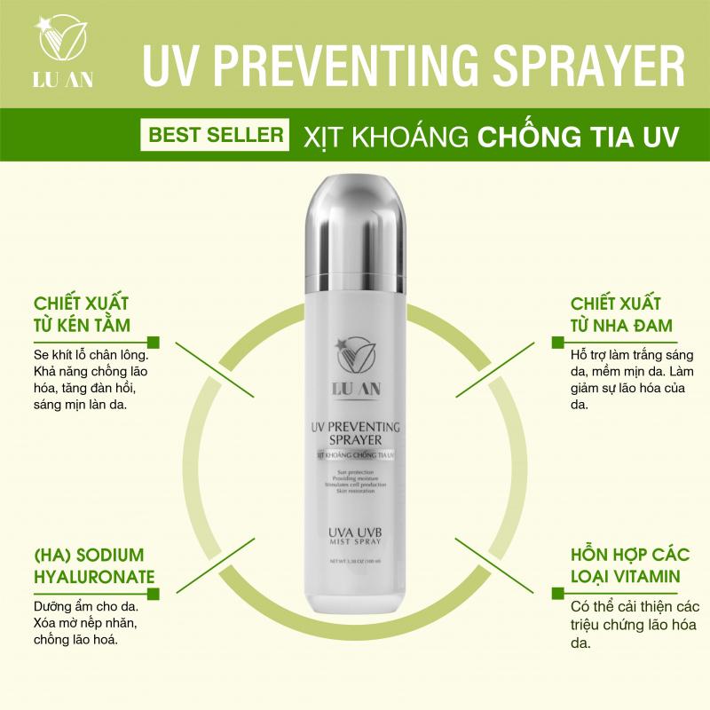 XỊT KHOÁNG CHỐNG NẮNG V LU AN  UV PREVENTING SPRAYER