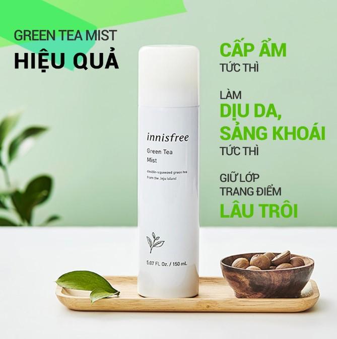 Xịt khoáng dưỡng ẩm Innisfree Green Tea Mist