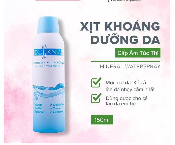 Xịt khoáng dưỡng ẩm, làm dịu da Dollania