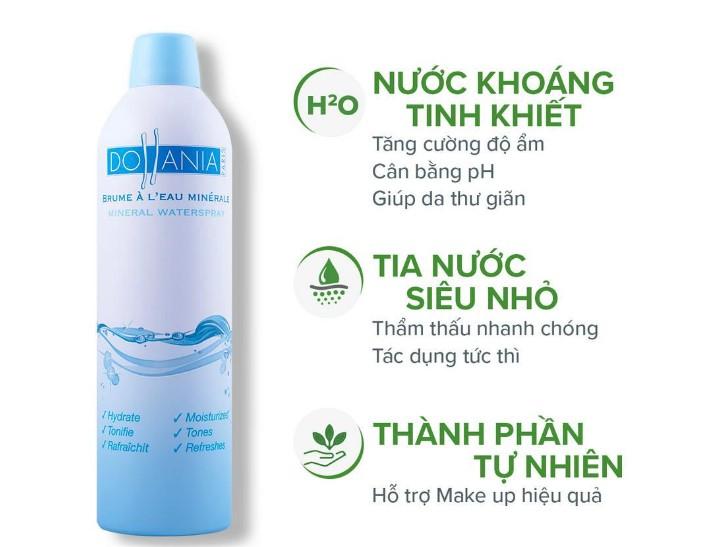 Xịt khoáng dưỡng da ẩm mượt mịn màng Dollania Minerale