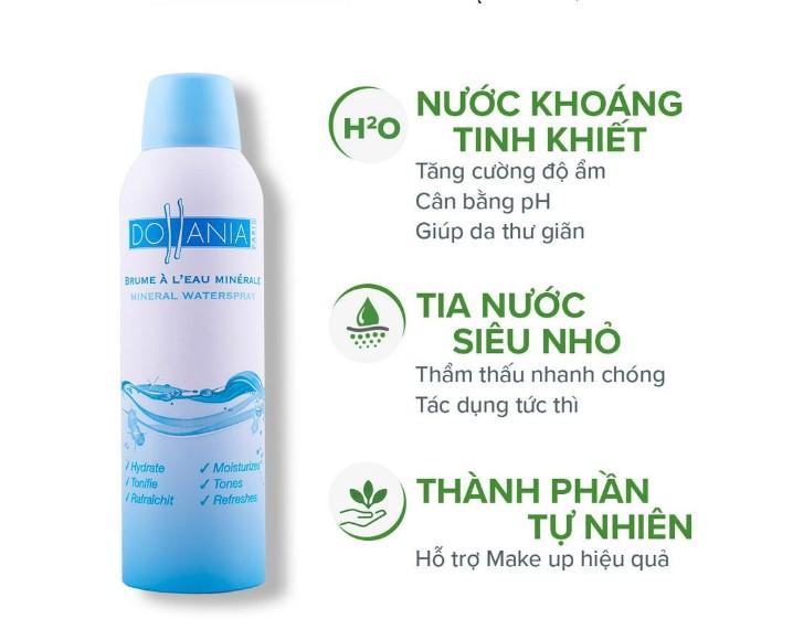 Xịt khoáng dưỡng da ẩm mượt mịn màng Dollania Minerale