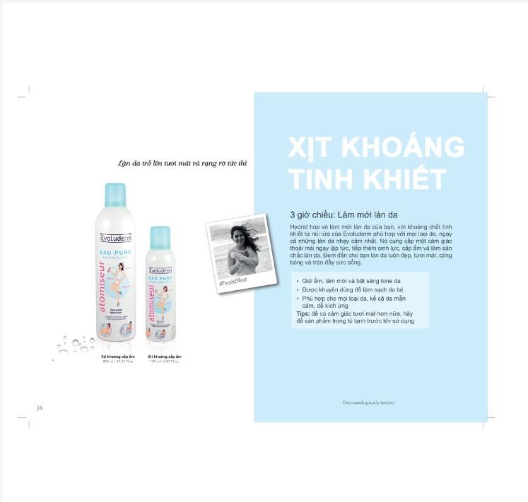 Xịt khoáng Evoluderm Atomiseur Eau Pure