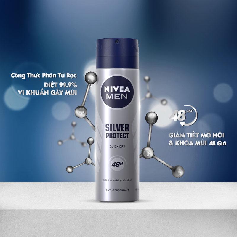 Xịt khử mùi Nivea Men Silver Protect