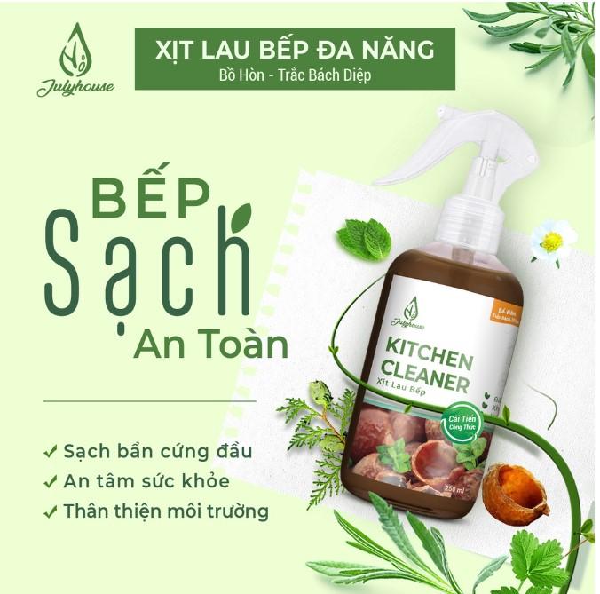 Xịt lau bếp đa năng Julyhouse chiết xuất Bồ Hòn và tinh dầu Trắc Bách Diệp