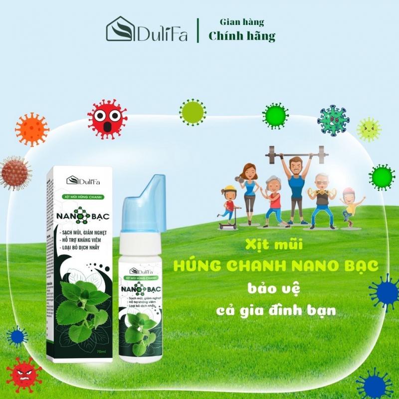 Xịt mũi húng chanh Dulifa giảm nghẹt mũi sổ mũi cho bé