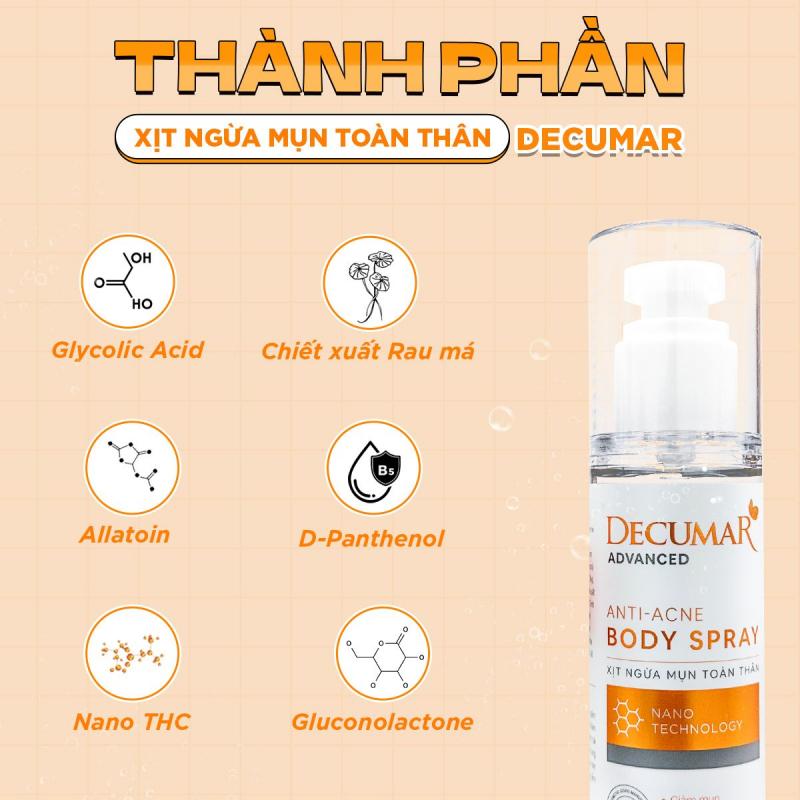 Xịt ngừa mụn lưng Decumar