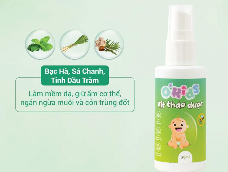 Xịt thảo dược O'Kids xua đuổi muỗi và côn trùng