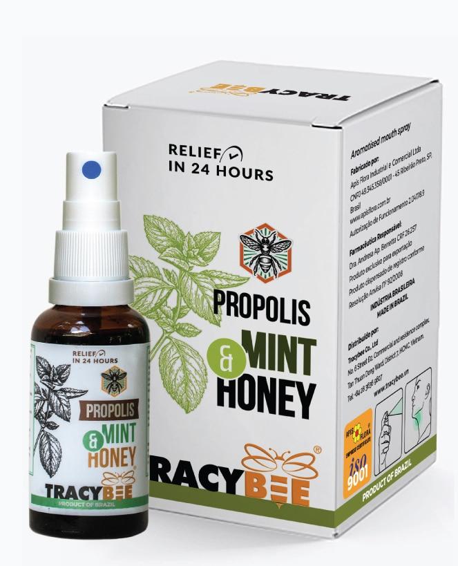 Xịt trị viêm họng Keo ong xanh Tracybee Propolis Mint & Honey